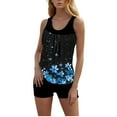 thumbnail image 6 of Viluyesy Womens Tankini Swimsuits 2 Piece Tummy Control Print Modest Bathing Suit with Boyshorts Bottoms for Beach Swimming Blue Size L, 6 of 8