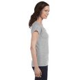 thumbnail image 5 of Gildan Softstyle Short Sleeve V-Neck T-Shirt, Women's Semi-Fitted Rib Collar Tee, Sport Grey, XL, 5 of 6