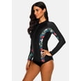 thumbnail image 3 of Charmo Haut Maillot Dermoprotecteur à Manches Longues à Fermeture Éclair devant pour Femmes, Protection Solaire, Chandail de Bain, 3 of 3