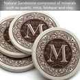 thumbnail image 4 of Thirstystone 4-Pack Monogram Letter M Sandstone Coasters in iron Holder, 4 of 7