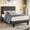 Dark Gray, variant on Virans Twin Size Bed Frame with Linen Upholstered Headboard, Platform Bed Frame, No Box Spring Needed, Wooden Slat Support, White