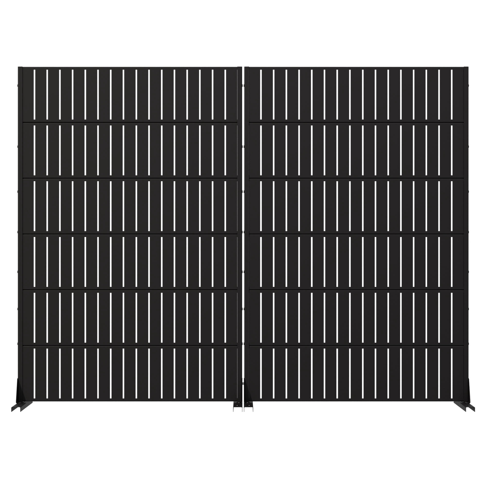 MAYEERTY 72*47in Outdoor Privacy Screen, Horizontal Slat Metal Privacy Panel, Yard Privacy Divider for Patio, Balcony, Garden
