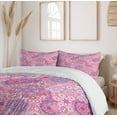 thumbnail image 6 of Ambesonne Bohemian Duvet Cover Sets, Flower Folklore, 2-Queen, Dried Rose Pink, 6 of 7