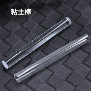 LEXSOMEO 2pcs Clear Acrylic Rolling Pin, Hollow Clay Rolling Stick Round Tube Roller Rolling Clay Bar for Sculpting Carving DIY Art Craft Projects Accessories