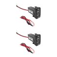 thumbnail image 4 of Speravity Conector de interfaz USB dual 12V 4.2A para Hilux VIGO Teléfono de carga MP3 MP4 PAD Tablet PC 22x33mm 20x40mm No.02 2piezas, 4 of 6