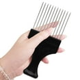 thumbnail image 4 of 4 Packs Afro Comb Metal Pick Comb, DaKuan Afro Braid Pick Hairdressing Detangle Wig Braid Hair Styling Comb Styling Tool- Black, 4 of 9