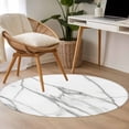 thumbnail image 4 of Round Rugs 4Ft, Marble White Round Area Rug Washable Indoor Throw Carpet, Ombre Grey Modern Minimalist Soft Non Slip Circle Rug for Kitchen Nursery Room Home Decor Aesthetic, 4 of 8