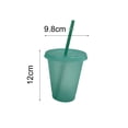 thumbnail image 6 of Xinwanna 400/500ml Straw Drinking Cup Large-capacity Wide Mouth Lid Plastic Flash Powder Shiny Water Bottle for School (Light Pink,L), 6 of 13