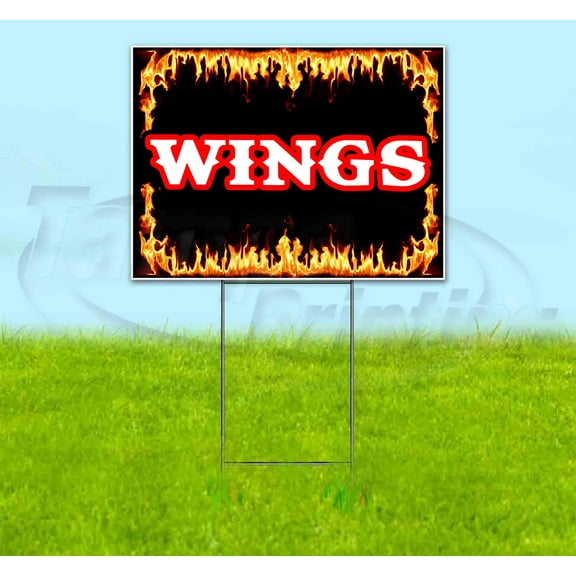 Wings (18" x 24") Yard Sign, Includes Metal Step Stake