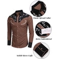 thumbnail image 6 of COOFANDY Men's Western Cowboy Shirt Embroidered Button Down Long Sleeve Shirts, 6 of 6