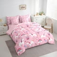 thumbnail image 3 of Castle Fairy Cartoon Unicorn 7-Piece Twin Bedding Sets for Girls Kids,Princess Castle Bedding Comforter Set,Girly Flower Rainbow Breathable Sheet Sets,Super Cozy Room Decor, 3 of 8