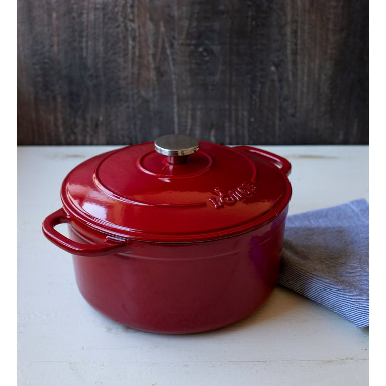 Lodge Cast Iron 7 Quart Enameled Cast Iron Oval Dutch Oven Oyster 