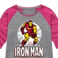 thumbnail image 3 of Marvel Iron Man - The Invincible Iron Man - Toddler And Youth Toddler And Youth Girls Shirt Tail Raglan, 3 of 5