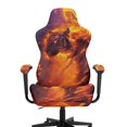 thumbnail image 3 of Whosucclay Tiger Fire Print Stretchable Gaming Chair Cover, Machine Washable, Anti-Scratch Slipcover with Armrest Protection, Cat Scratch Proof for Office and Computer Chairs, 3 of 8