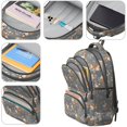 thumbnail image 4 of Bulldog and Floral Blue Pattern Cute School Backpack Bag with Padded Back and Adjustable Shoulder Straps 16.9 X 12.6 X 5.9 Inches, 4 of 5