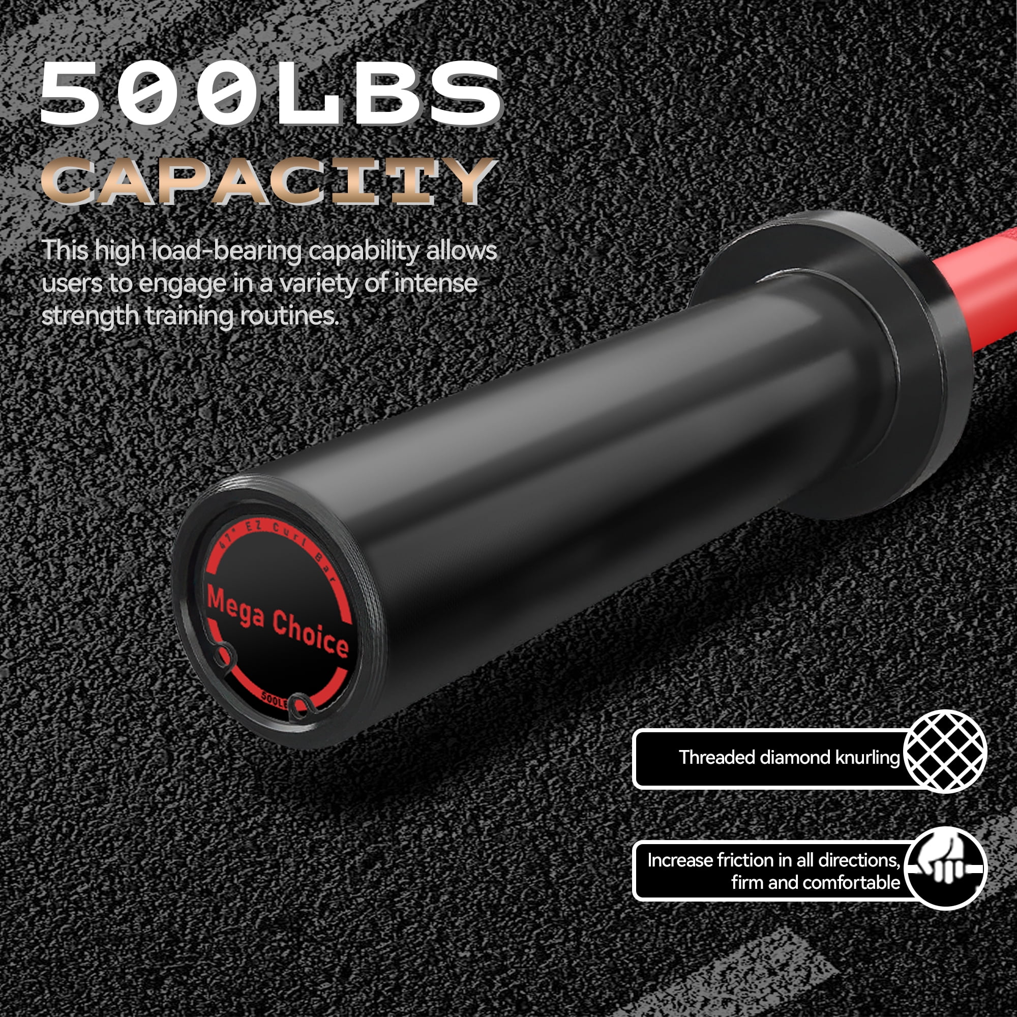 Gaderth Olympi.c Barbell for Strength Training,47" EZ Curl Bar Professional Barbell Set for Home Gym, 4FT Heavy-Duty Weight Lifting Bars 500LB, 4FT Short Bar 500LB
