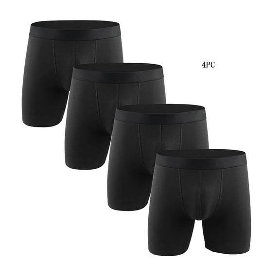 BXINGOHAI Mens Trunks Underwear Cotton Boxer Briefs Short Leg Comfortable Underpants 4 Pack Today Sales Black,L