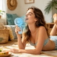 thumbnail image 6 of Lenkho Portable Rechargeable Handheld Fan, Lightweight USB-Powered Mini Fan with 3 Speed Control, Quiet Operation, Perfect for Daily Use, Travel, Camping, Office & Outdoor, 6 of 7