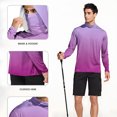 thumbnail image 6 of UVEASISHA Sun Hoodie Men with Face Mask & Thumb Holes Lightweight Long Sleeve Fishing Shirts Summer SPF Rash Guard UV Protection Hiking Hooded Shirt Hot Pink L, 6 of 8