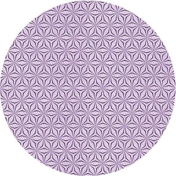 Ahgly Company Indoor Round Patterned Purple Flower Purple Area Rugs, 5' Round