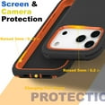 thumbnail image 4 of For iPhone 17 Pro Max Case With Belt Clip, Kickstand, Shockproof Dust/Drop Proof 3 in 1 Full Body Rugged Heavy Duty Durable Cover Orange, 4 of 6