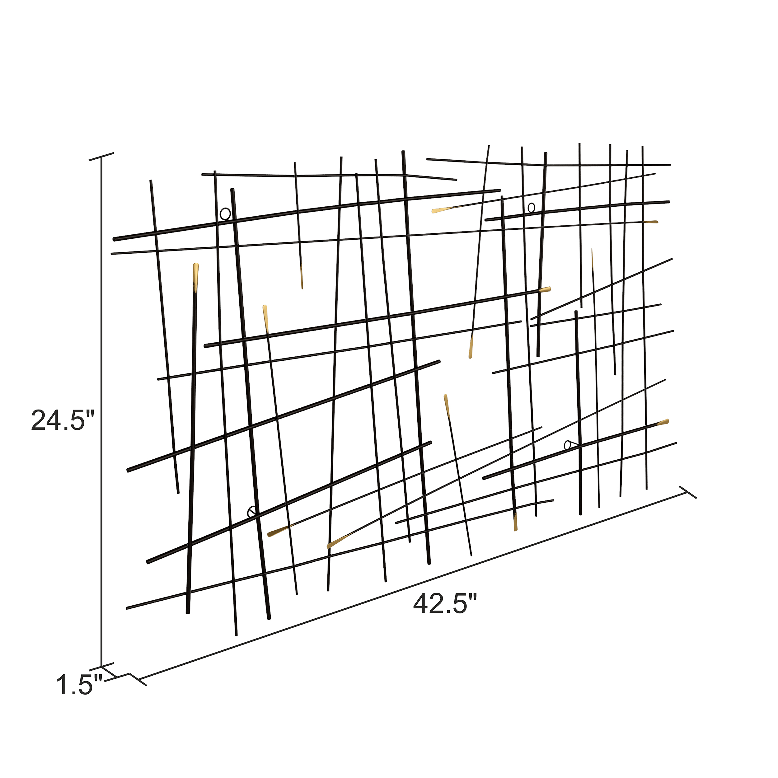 Aspire Home Accents 7234 Arden Modern Metal Wall Decor, Black