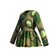 thumbnail image 3 of Bintarealwax Women African Print Shirt Ankara Dashiki V Neck Long Sleeves Tunic Tops for Casual Wear, 3 of 3
