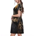 thumbnail image 2 of Disketp Noble Style Bald Eagle para Vestido de Manga Corta para Mujeres, Vestidos de Verano para Mujeres, Casual y Holgado para la Playa, 2 of 6
