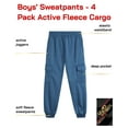thumbnail image 3 of Quad Seven Boys' Sweatpants - 4 Pack Active Fleece Cargo and Basic Jogger Pants (Size: 4-18), 3 of 6