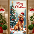 thumbnail image 4 of Decorative Design Christmas Banner with Red Car and Golden Retrievers for Holiday Celebration Winter Festive Event, 4 of 5