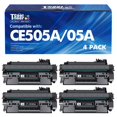 thumbnail image 1 of Cartucho de tóner negro CE505A 05A Cool Toner, paquete de 4, compatible con HP P2035 y P2055DN, 1 of 6