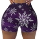 thumbnail image 2 of Fotbe Snowflake Gradient Purple Shorts Sin Costuras – Shorts Deportivos de Cintura Alta para Mujer, Elásticos para Gimnasio, Yoga, Running o Ciclismo-Medium, 2 of 8