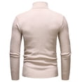 thumbnail image 3 of FINALGANG Mens Solid Color Cable Knit Turtleneck Sweater Long Sleeve Ribbed Hem Slim Fit Jumpsuit For Daily Wear Business Casual Beige XXXL, 3 of 3