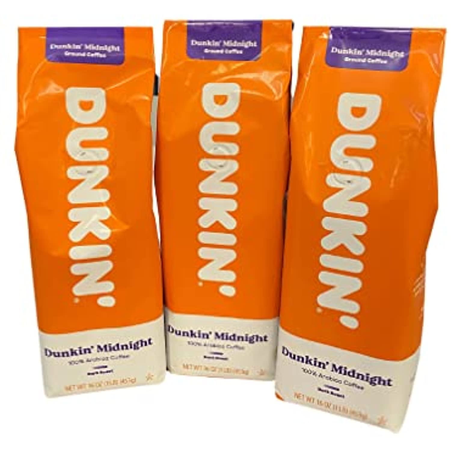Dunkin Donuts Ground Coffee 1 Lb. Bag Multi Pack (Dunkin Midnight Dark