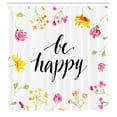 thumbnail image 3 of Ambesonne Saying Shower Curtain, Positive Vibes Be Happy, 69"Wx84"L, Multicolor, 3 of 5