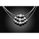 thumbnail image 4 of Collar de tres capas bañado en plata con colgante de cuentas, collar largo tipo suéter, joyería festiva, regalo para mujeres y niñas., 4 of 6