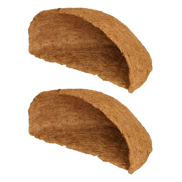 Bewildely 2 unids/set estera de fibra de coco multiusos para varios entornos forrados con estambres de coco estera de coco Jardín y Patio media vuelta 10 pulgadas