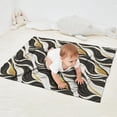 thumbnail image 2 of Black White Gold Wave Marble Pattern Blanket,Comfortable Soft Flannel Throw Blanket,All Season,Warm Lightweight Blankets for Sofa Bed Couch Living Room Chair,30"x40", 2 of 4