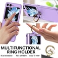 thumbnail image 3 of Samsung Galaxy Z Flip 5 Case with Ring Holder, Shockproof and Anti-Scratch Slim Thin PU Leather Bumper Protective Phone Case for Samsung Galaxy Z Flip 5 2023(Silver), 3 of 10