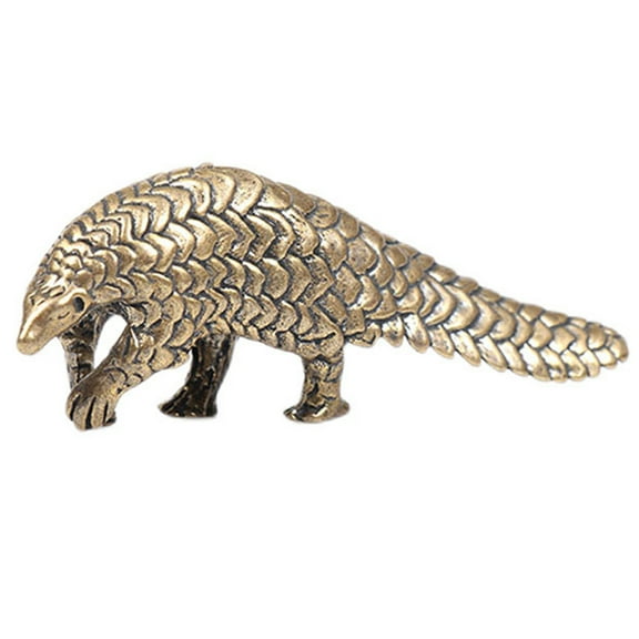 Golden Brass Pangolin Decor Statue for Home Desk Decorations Small Size 1 Pc