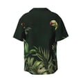 thumbnail image 6 of Lsque Palm Leaves And Exotic Birds print Men's Cuban Collar Short Sleeve Shirt Summer Beachwear Casual Button Down Fashionable Vacation Leisure Shirt-4X-Large, 6 of 7