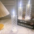 thumbnail image 5 of Lámpara de mesa LED de cristal con proyección de rosas, luz romántica de ambiente de diamante, luz nocturna para dormitorio, decoración de fiestas y Navidad., 5 of 5
