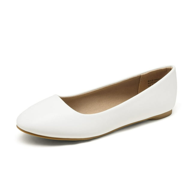 Chatitas Ballerinas Sole-Simple Blancas para Mujer DREAM PAIRS Talle 8