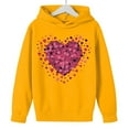 thumbnail image 4 of Valentine Hooded Sweatshirts For Kids Long Sleeve Print Pullover Tops Holiday Casual Loose Stylish Hoodies (13 Years, Yellow-K), 4 of 8