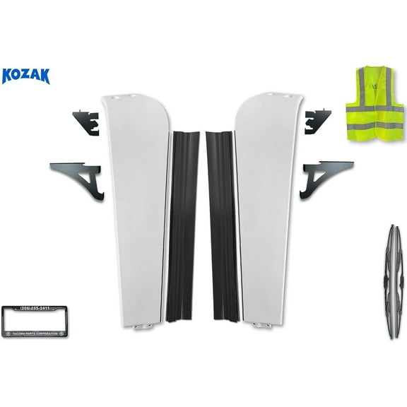 Top Cabin Narrow Fairings w/Stripes & Brackets Set Compatible with Freightliner Cascadia 2008-2017