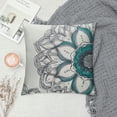 thumbnail image 2 of Qinduosi  Pack of  Cozy Fleece Throw Pillow Cases Covers for Couch Bed Sofa Vintage Dahlia Floral Both Sides Inches Grey Teal, 2 of 5
