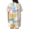 thumbnail image 3 of Lsque Zebra Colourful Women's Short-Sleeved Pajama Set - 2 Piece Soft and Lightweight Sleepwear Set-4X-Large, 3 of 9