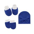 thumbnail image 2 of Baby Hat Mittens and Socks Set Newborn Bowknot Hat for 0-6 Months Cute Infant Beanie Suit Soft Mittens Non-Slip Ankle Socks, 2 of 6