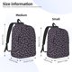 thumbnail image 2 of Disketp Bat Purple print Canvas Backpack Lightweight Travel Daypack Student Rucksack Laptop Backpack-, 2 of 5
