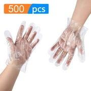 GIVIMO 500 PCS Plastic Disposable Gloves, Transparent, One Size Fits Most